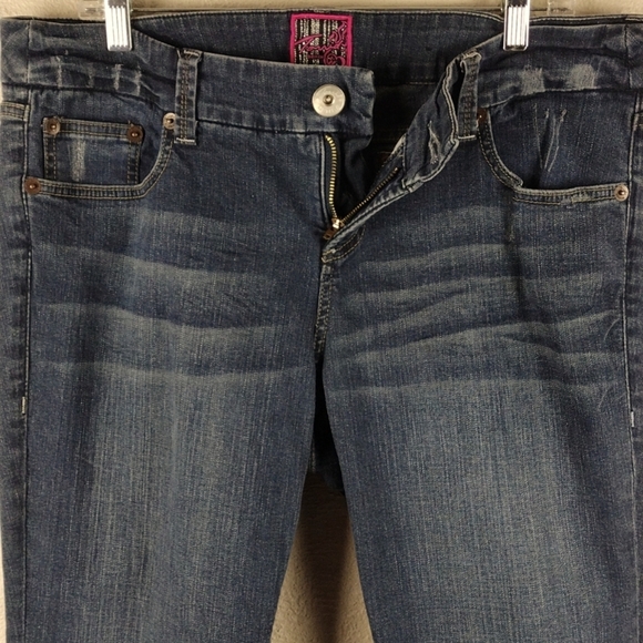 Torrid Denim Blue Dark Wash Five Pocket Mid Rise Button Zip Straight Leg Jeans - Picture 6 of 15
